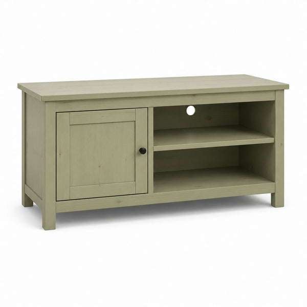 TV-Lowboard mit Flügel, 2 offene Zimmer und Kabeldurchführung, 120 × 40 × 70 cm