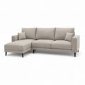 Ecksofa 3 Sitze mit linker Chaiselongue aus Polyester beige, 245 × 155 × 86 cm